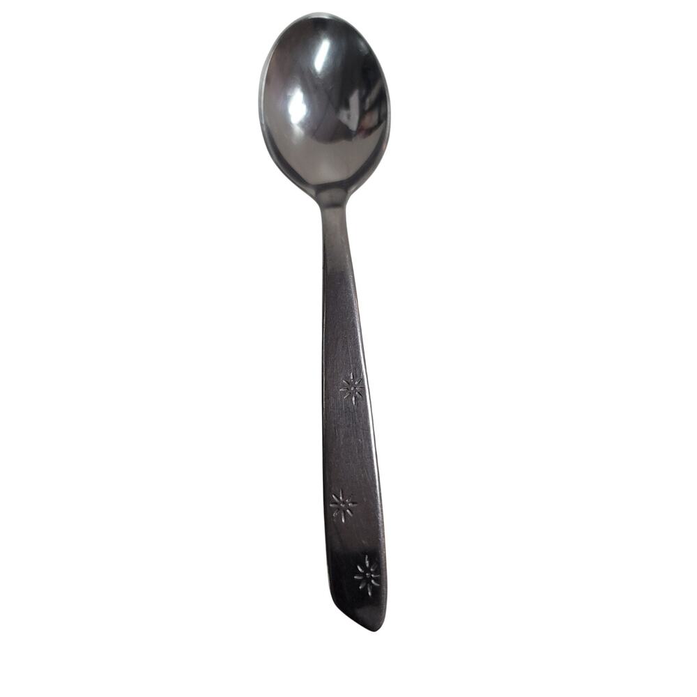 Vintage Superior Stainless Atomic Night Sky Soup teaspoon MCM